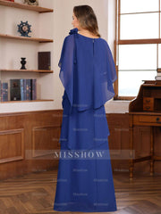 Short-Sleeve Floor-Length A-Line Princess Mother of the Bride Dress with Ruffles and Flowers