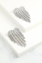 Silver Crystal Drop Earrings