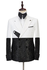 Simple White Double-Breasted Peaked Lapel Slim Fit Prom Suit For Men