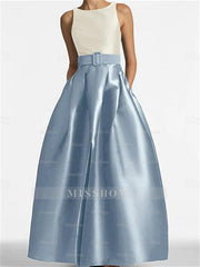 Sleeveless Floor-Length A-Line Princess Mother of the Bride Dress with Belt