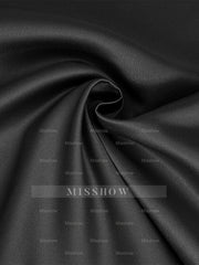 Sleeveless V-Neck A-Line Prom Dress with Pockets in Floor-Length Satin and Pearls