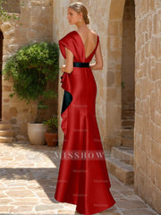 Sleeveless V-Neck Sheath/Column Dress for Mothers of the Bride & Groom with Appliques and Belt