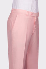 Sophisticated Candy Pink Shawl Lapel Double-Breasted Suit