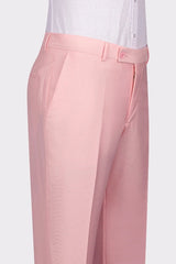 Sophisticated Candy Pink Shawl Lapel Double-Breasted Suit