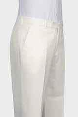 Sophisticated White Shawl Lapel Double Breasted Wedding Suit