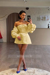 Spaghetti Strap Long Sleeves A Line Formal Dress With Beading