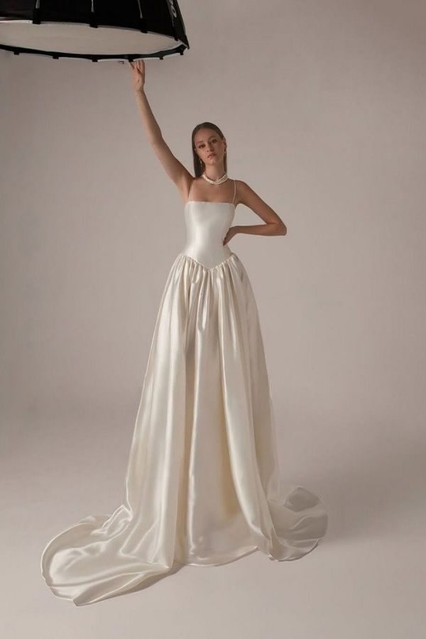 Spaghetti Strap Sleeveless A Line Long Formal Dress With Pleated