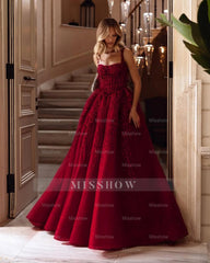 Spaghetti Strap Sleeveless Long A Line Formal Dress With Beading
