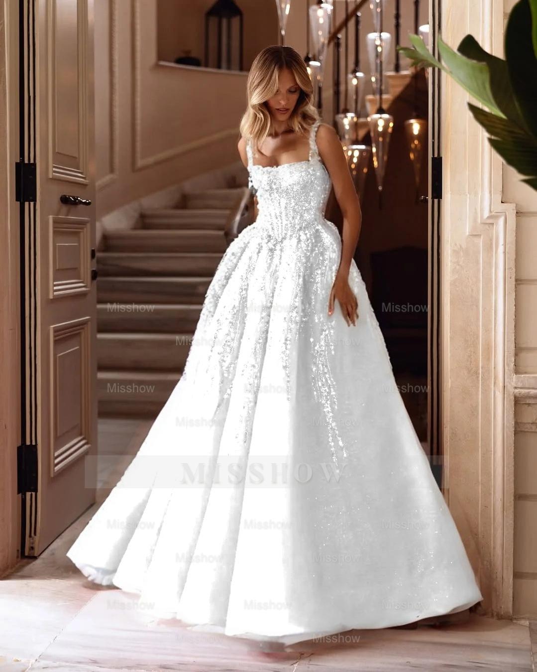 Spaghetti Strap Sleeveless Long A Line Formal Dress With Beading