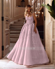 Spaghetti Strap Sleeveless Long A Line Formal Dress With Beading