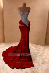 Spaghetti Strap Sleeveless Long Mermaid Formal Dress With Beading