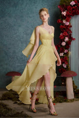 Spaghetti Strap Sleeveless Long Split Formal Dress With Pleated