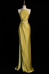 Spaghetti Strap Sleeveless Split Long Formal Dress With Pleated