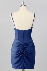 Sparkly Blush Pink Tight Ruched Short Corset Homecoming Dress with Beading