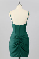 Sparkly Blush Pink Tight Ruched Short Corset Homecoming Dress with Beading