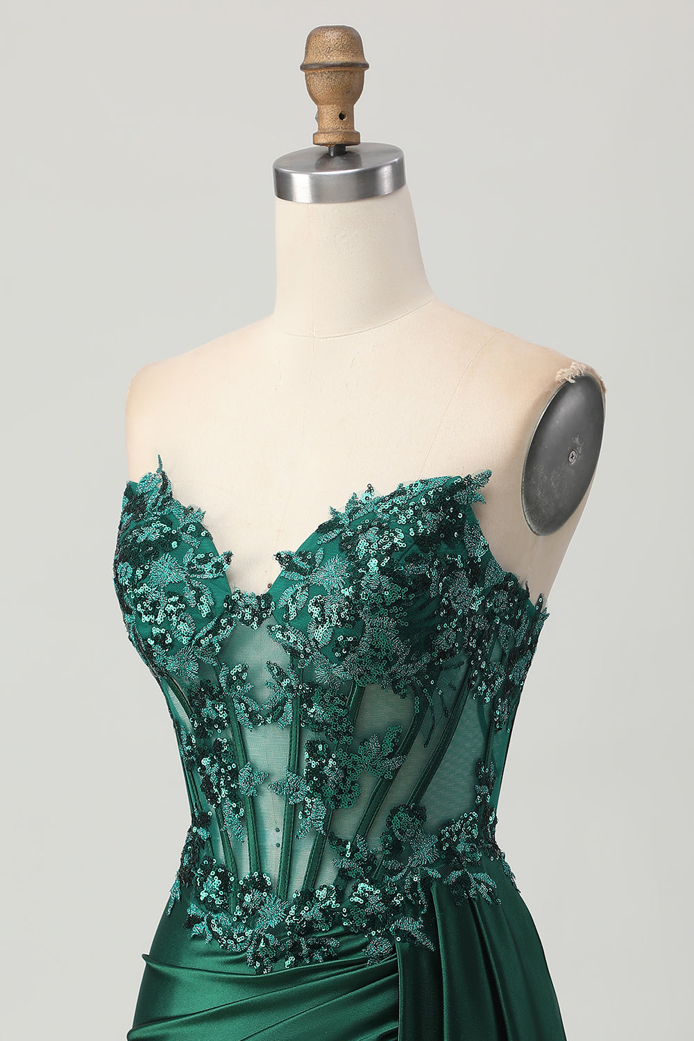 Sparkly Dark Green Sweetheart Bodycon Short Corset Homecoming Dress