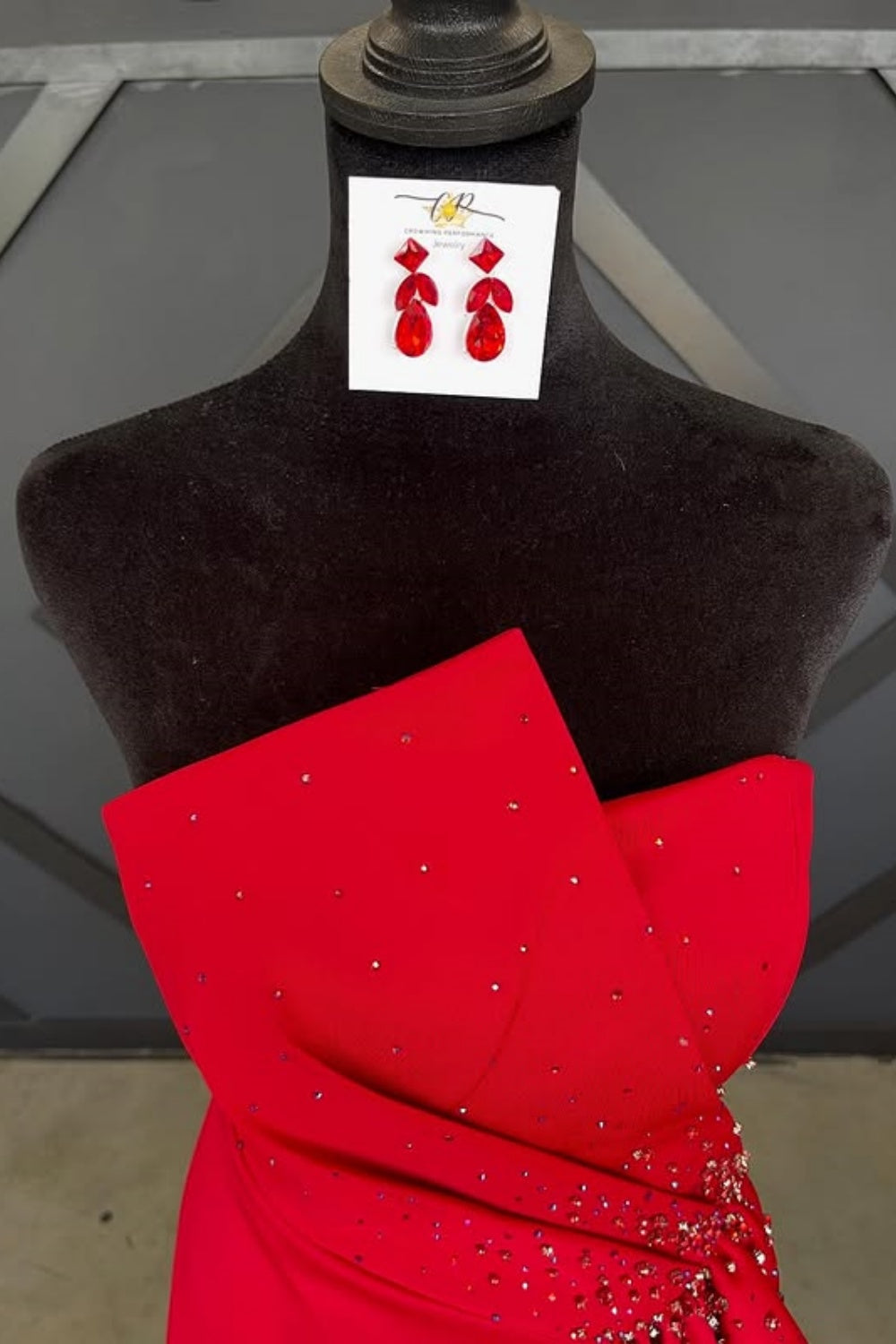 Sparkly Red Satin Tight Strapless Short Ruffled Homecoming Dress with Beading