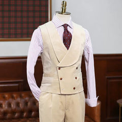 Special Sandstone Notched Lapel Three-Piece Velvet Prom Suit