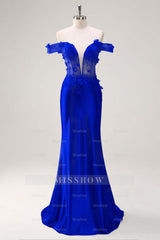 Strapless Sleeveless Long Mermaid Formal Dress With Appliques Pleated
