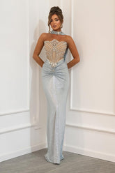 Strapless Sleeveless Long Mermaid Formal Dress With Beading Pleated