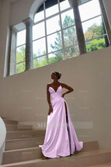 Strapless Sleeveless Long Mermaid Formal Dress With Split Pleated
