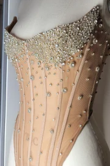 Strapless Sleeveless Mermaid Long Formal Dress With Beading Tulle