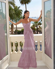 Strapless Sleeveless Sweetheart Long Mermaid Formal Dress With Pleated