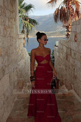 Strapless Sweetheart Sleeveless Long Formal Dress With Pleated