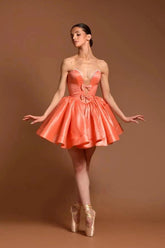 Strapless Sweetheart Sleeveless Rhinestone Double Bow Satin A-Line Mini Party Dress