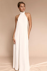 Stunning Halter Backless Sleeveless Long Formal Dress With Pleated