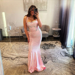 Stunning Long Lilac Halter Mermaid Corset Prom Dress