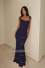 Stunning Straps Sleeveless Long Mermaid Formal Dress With Pleated