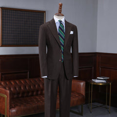 Stylish Coffee Two Pieces Slim Fit Tailored Business Suit