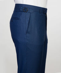 Stylish Navy Striped Peak Lapel Double Breasted Business Men’s Suits