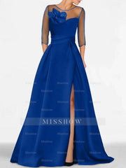 Sweetheart A-Line Princess Gown with 3/4 Sleeves and Lace Floral Detail for the Mother of the Bride