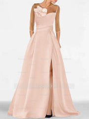 Sweetheart A-Line Princess Gown with 3/4 Sleeves and Lace Floral Detail for the Mother of the Bride