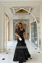 Sweetheart Short Sleeves Long Mermaid Formal Dress With Pleated