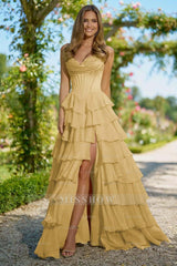 Sweetheart Sleeveless High Split Long Formal Dress With Appliques