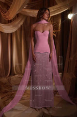 Sweetheart Strapless Sleeveless Long Formal Dress With Beading