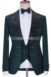 Three Pieces Stylish Slim Fit Custom Prom Men’s Suits with Black Collar