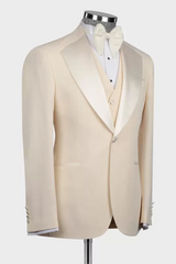 Trendy Champagne Notched Lapel Three-Piece Prom Suit