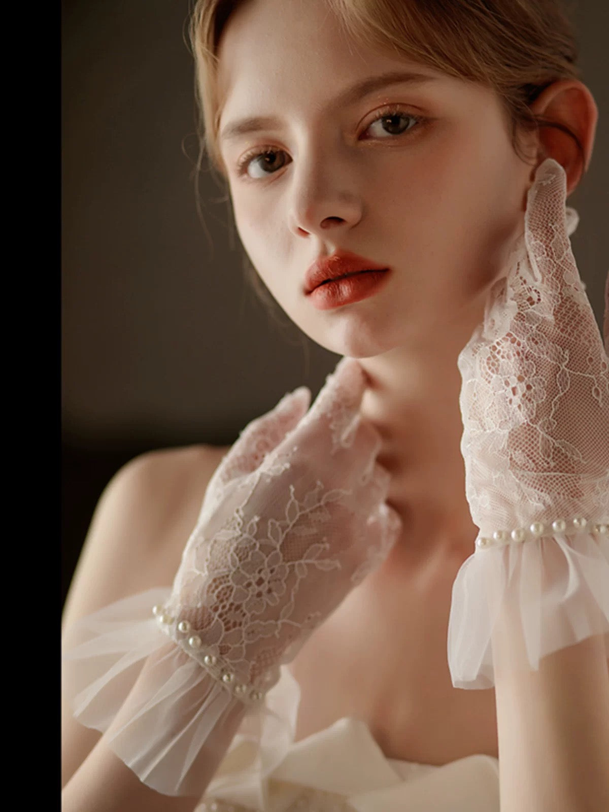 Tulle Lace Wedding Gloves