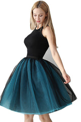 Two-Color Stitching 7-layer Mesh Tulle Tutu Skirt
