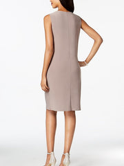 Sheath Column Jewel Neck Knee Length Mother Of The Bride Dresses