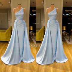 Unique Cross Sweetheart Light Blue Soft-pleated Long Prom Dress