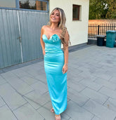 Unique Pool Sweetheart Sleeveless Long Mermaid Evening Dress with 3D Flowers