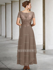 V-Neck A-Line Princess Ankle-Length Mother of the Bride Gown