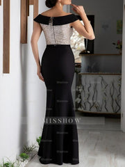 V-Neck A-Line Princess Floor-Length Mother of the Bride Dress with Short Sleeves and Sequin