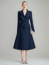 V-Neck A-Line Princess Tea-Length Dress with Long Sleeves and Belt for Mothers of the Bride & Groom