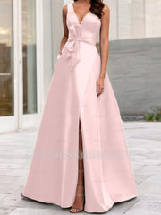 V-Neck Sleeveless A-Line Princess Mother Of The Bride Dress With Side Split